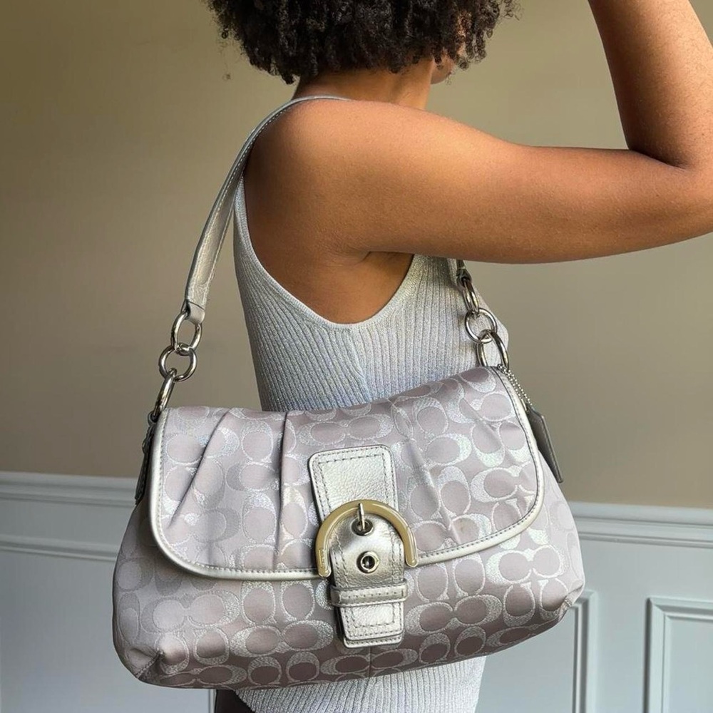 Coach Soho Bag in Silver Jacquard Print